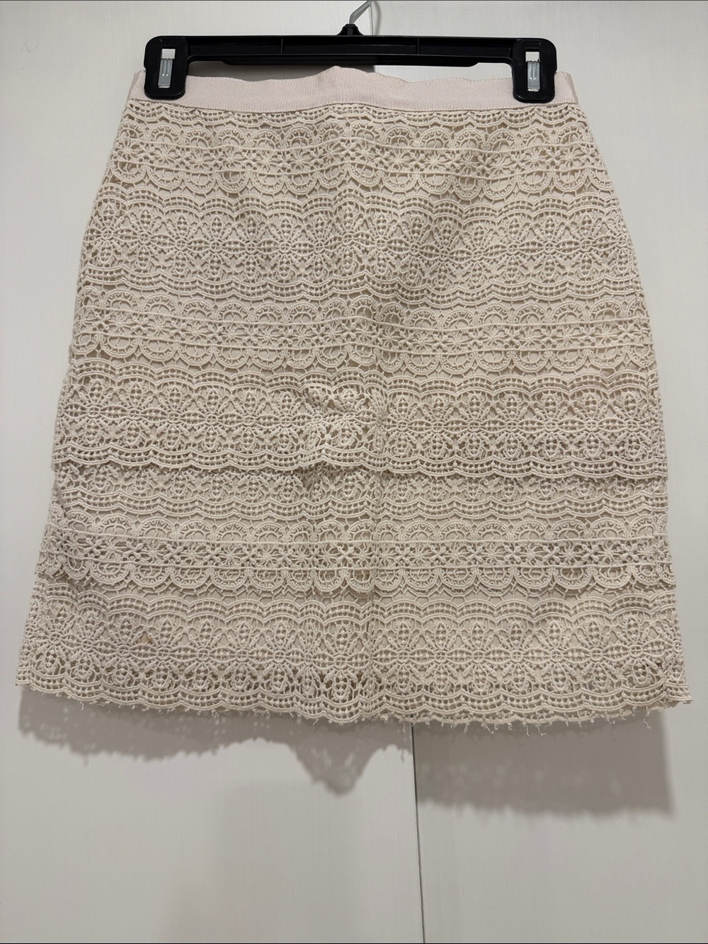 Club Monaco Cream Crochet Lace Skirt